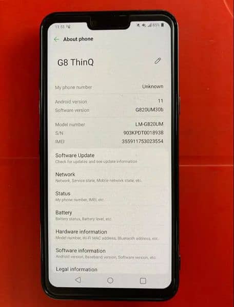 LG G8 THINQ 6/128 GB WHATSAPP 03282063835 1