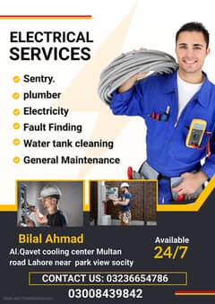 All electrical Work/plumber/sentry/Water tank cleaning Services 0
