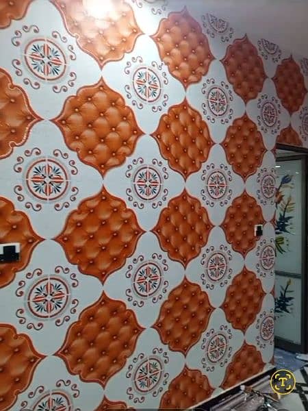 wallpaper wall paling, vinyle flooring, Wooden flooring. 1