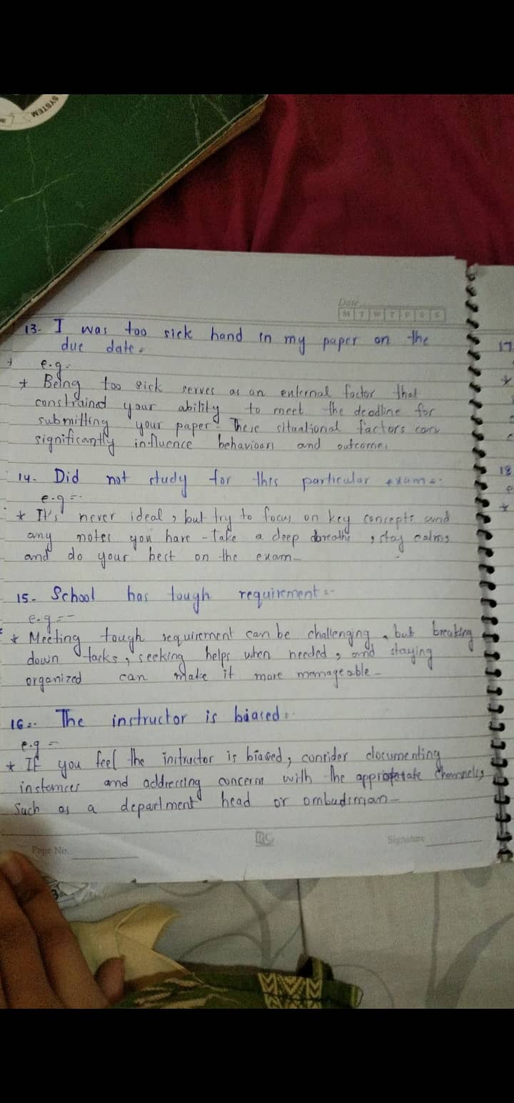 Handwriting assignment worker 7