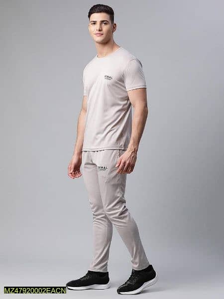 Men,s Polyester Casual Gym Wear Shirt And Trouser 3