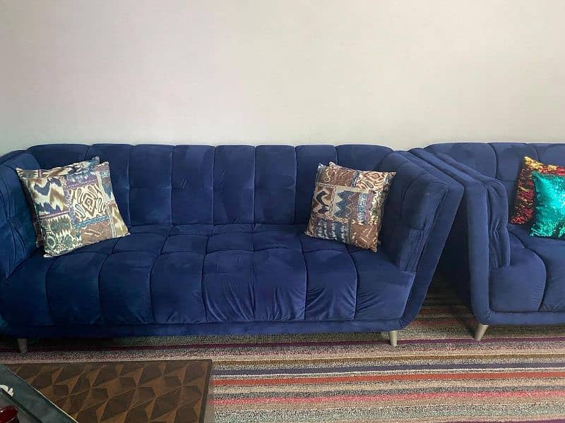 Blue Sofa 6 Seats 0