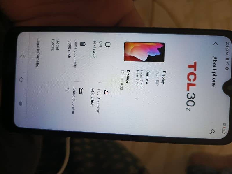 TCL Mobile (3/32) GB for sale Model TCl 30Z 2