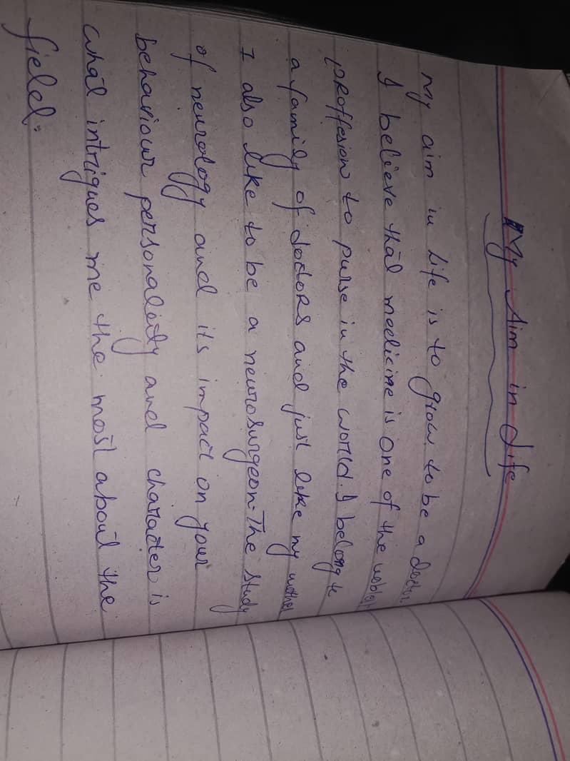 Handwriting assignment work 7