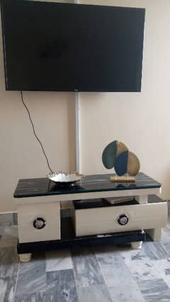 LED tv console led unit black and white