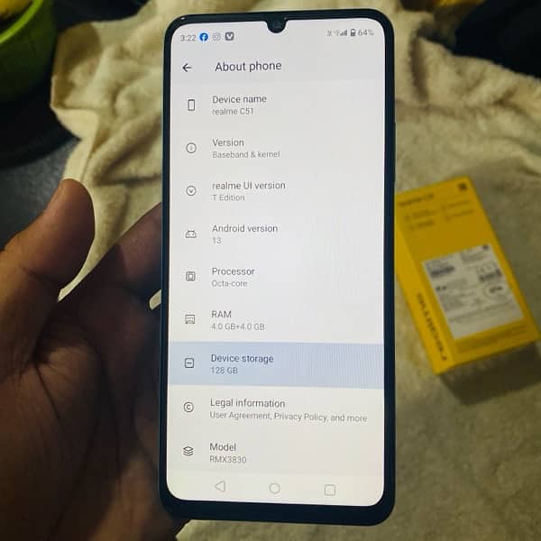 Realme C51 8 GB Ram 128 GB Memory New phone just Open boxes 1