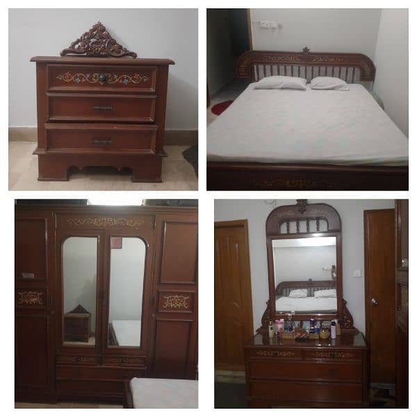 whole wooden king size bed set in affordable price 0