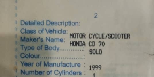 Honda CD 70 number 804 for sale 2