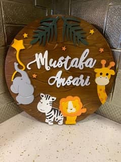 wooden name board for kids room 0