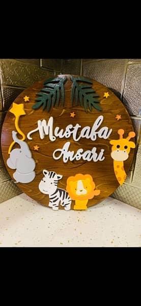 wooden name board for kids room 1