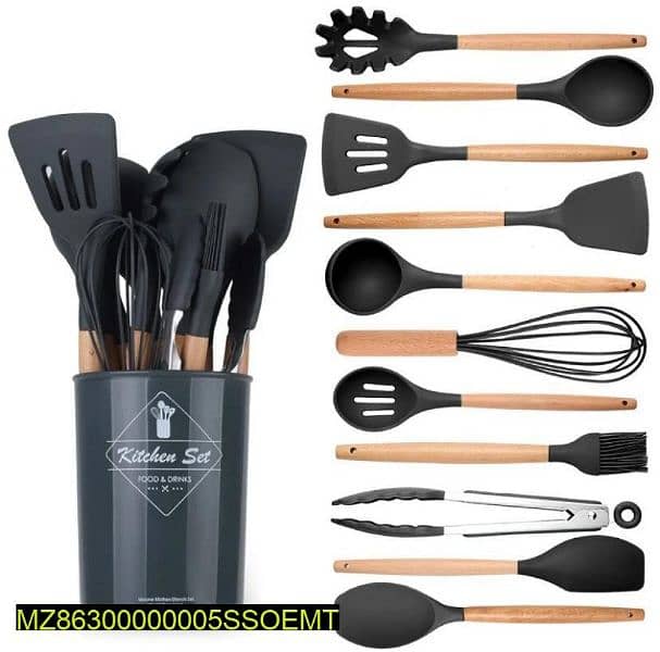 12 piece cooking silicon spatula spoon set 6