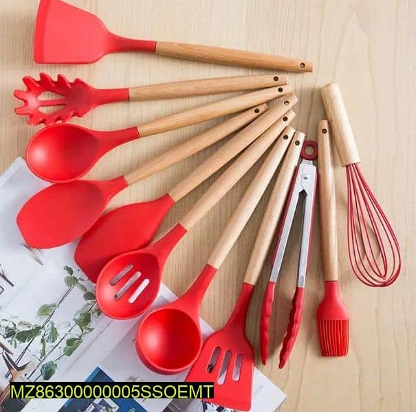 12 piece cooking silicon spatula spoon set 7