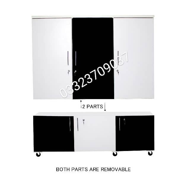 6x6 feet Wooden Cupboard, wardrobes In White & Black Color 3