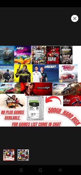 500gb hard for all PC WITH ALL GAMES 6