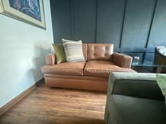 leather comfortable sofa two seater
