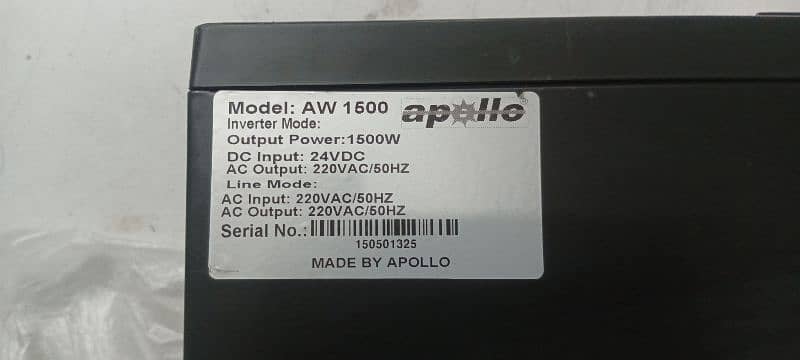 Apollo ups inverter 1500 watt in genuine condition 10/10 3