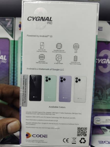 D. CODE CYGNAL 3 pro 7/128 BOX PACK ONE YEAR OFFICIAL WARRANTY 1