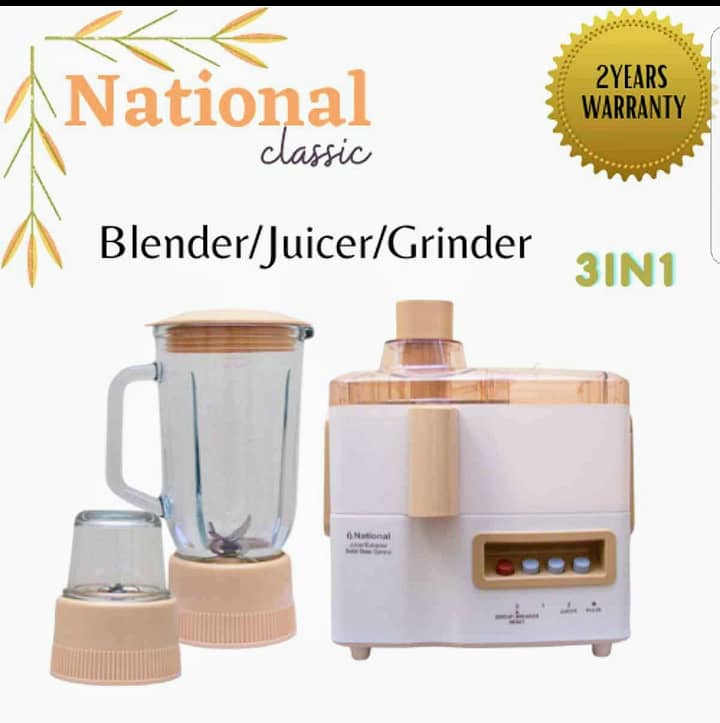 National 3 in 1 Juicer Blender Grinder Food Processor Juice Extractor 1