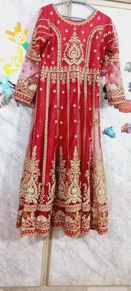 Embroidered Branded Red Maxi/long frock for Nikkah brides/ Formal 2