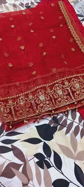 Embroidered Branded Red Maxi/long frock for Nikkah brides/ Formal 5