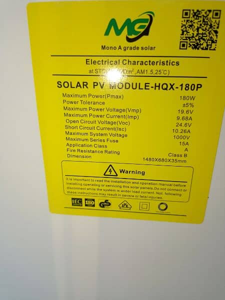 MG solar panal 180 / watt 2