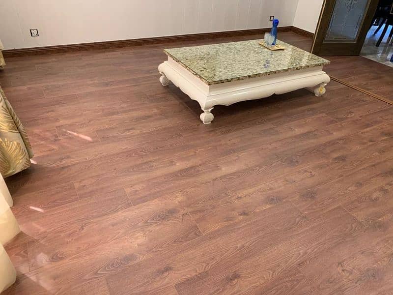 Herringbone Wooden floors/ wallpaper/ blinds/ carpet tiles flooring. 1