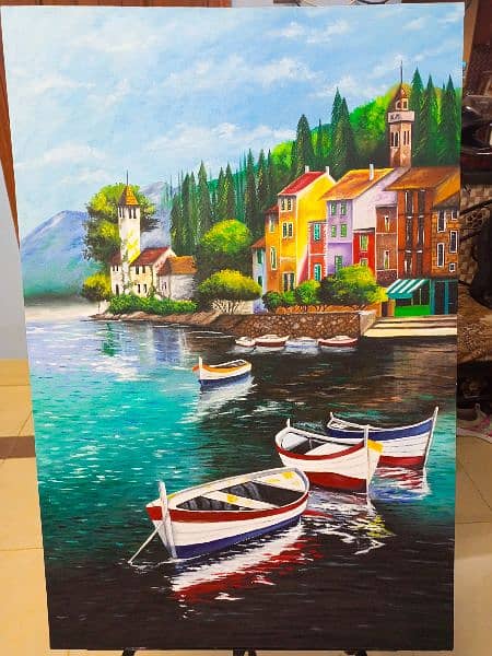 Oil painting of beautiful detailed scenery 24" x 36" 1