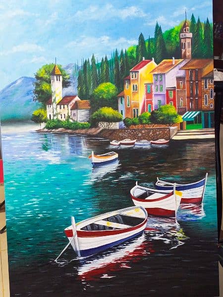 Oil painting of beautiful detailed scenery 24" x 36" 2