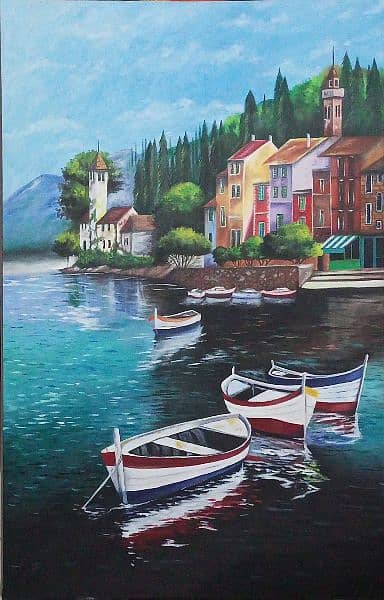 Oil painting of beautiful detailed scenery 24" x 36" 3