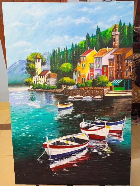 Oil painting of beautiful detailed scenery 24" x 36" 4