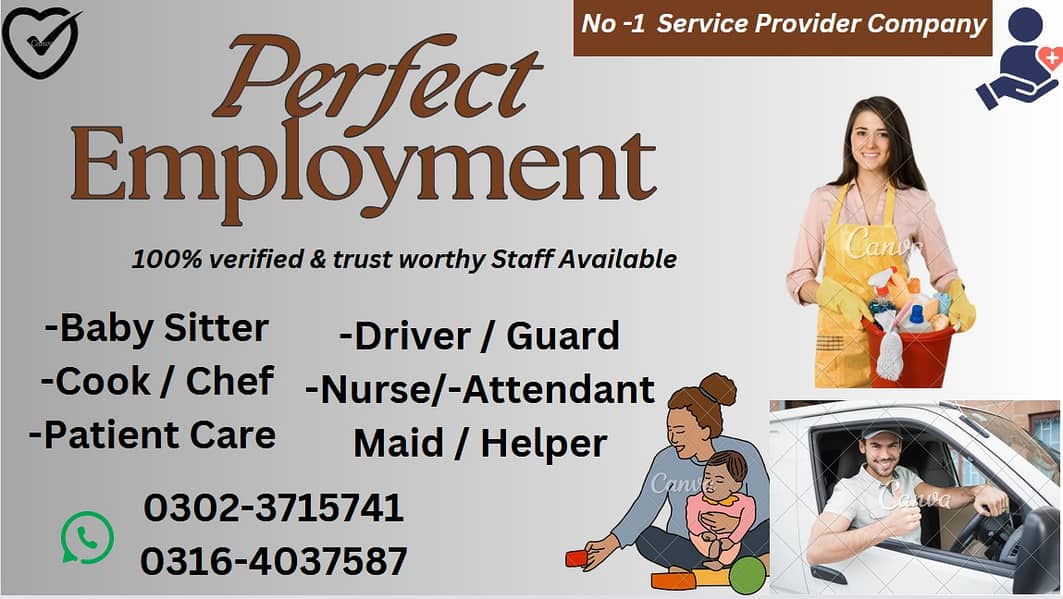 House Maid , Driver , Helper , Patient Care , Cook Available 0