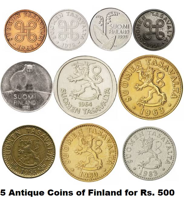 Antique Norway, Spain, Finland,Denmark,Sweden,Netherland,Belgium Coins 6