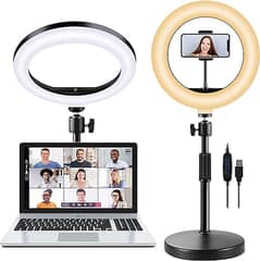 Selfie Ring Light with Stand and Phone Holder, 10 Inch Dimmable Deskto