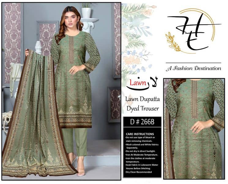 3pc lawn suit in with beautiful colors 5