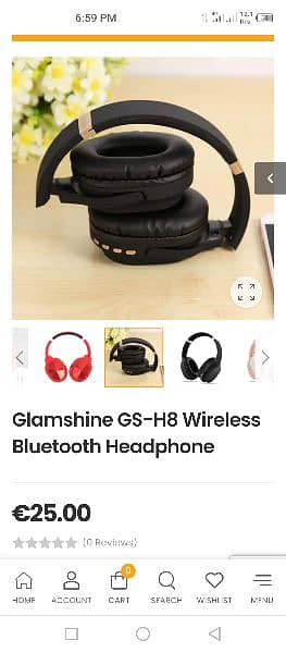 Original LotGlamshine GS-H8 Wireless headphone with memory card & Aux 0