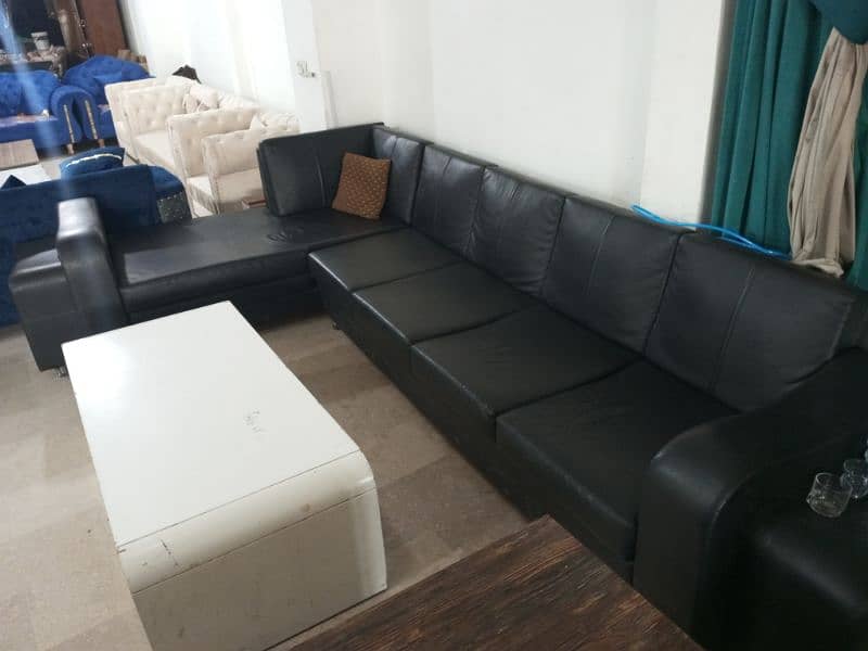 l shape sofa with table leather sofa imported Turkish 1
