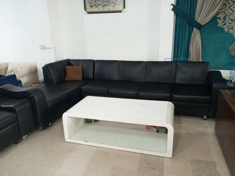 l shape sofa with table leather sofa imported Turkish 4