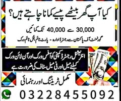Staff Required Males And females for office and home base work