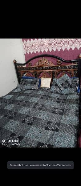 Iron king size bed with mattress 2