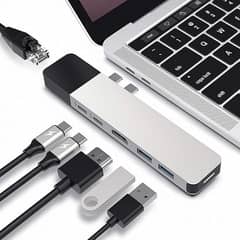 Hyper Drive USB C Hub, NET 6 in 2 for MacBook Pro Air, Multiport USB-C