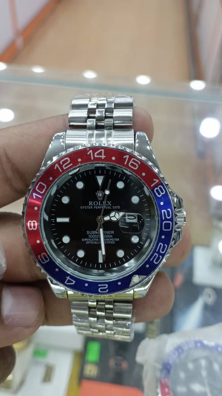 ROLEX GMT-MASTER II PEPSI BLUE AND RED BEZEL JUBILEE WATCH 1
