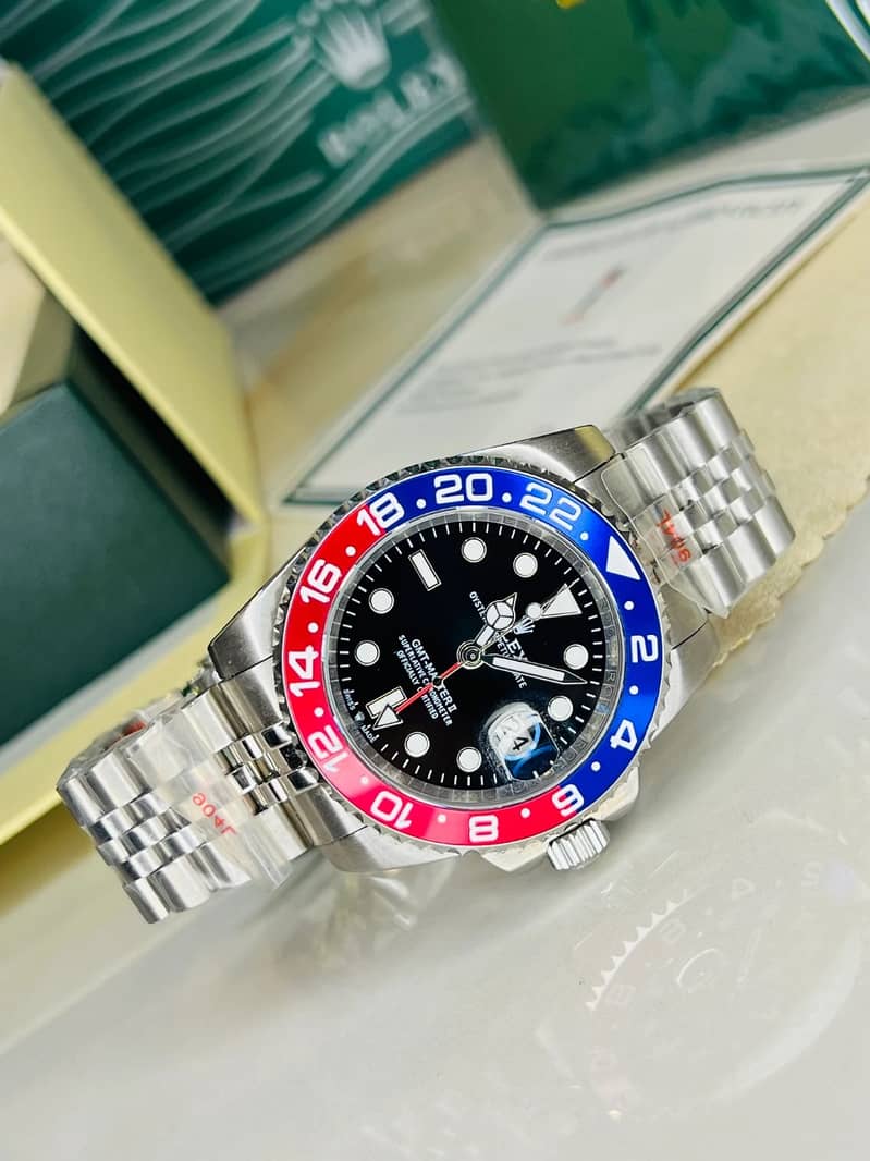 ROLEX GMT-MASTER II PEPSI BLUE AND RED BEZEL JUBILEE WATCH 3