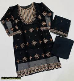 3 piece woman stitched organza embroidered suit beat for girls price 0