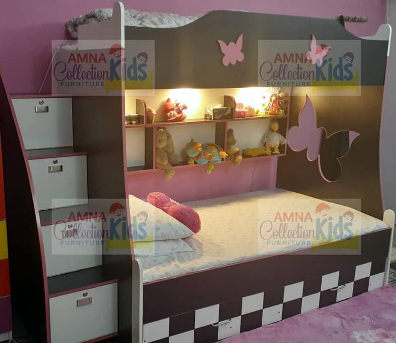 Bunk bed | Kid wooden bunker bed | Baby bed | Double bed | Triple Bed 9