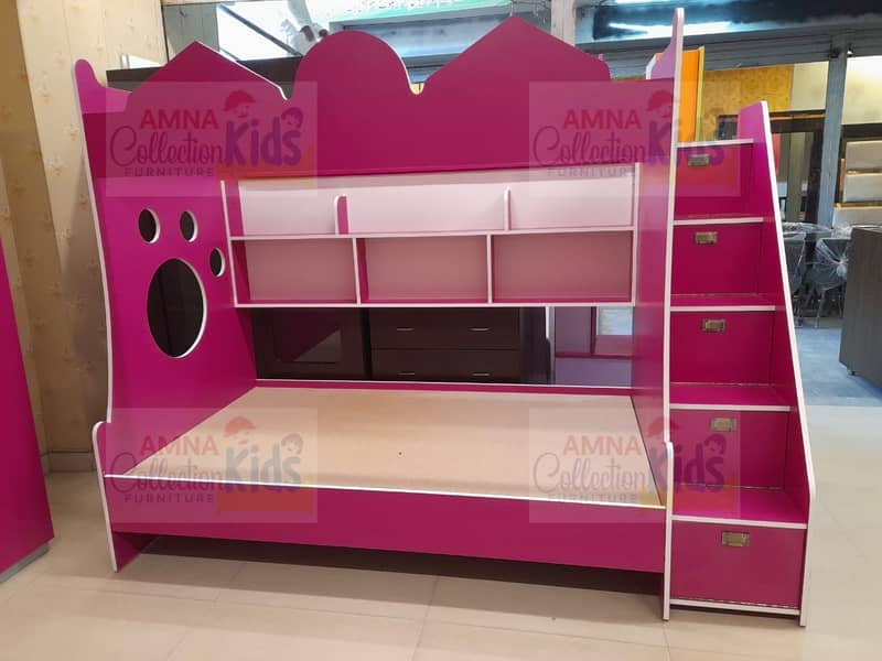 Bunk bed | Kid wooden bunker bed | Baby bed | Double bed | Triple Bed 3
