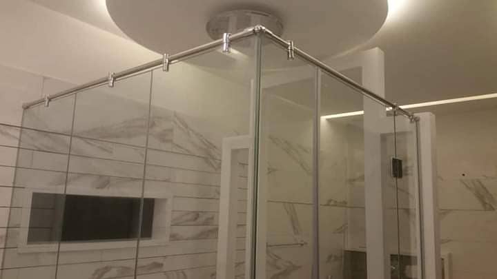 Glass Shower Cabins/Glass Partition/bath cabin/mirror work 7