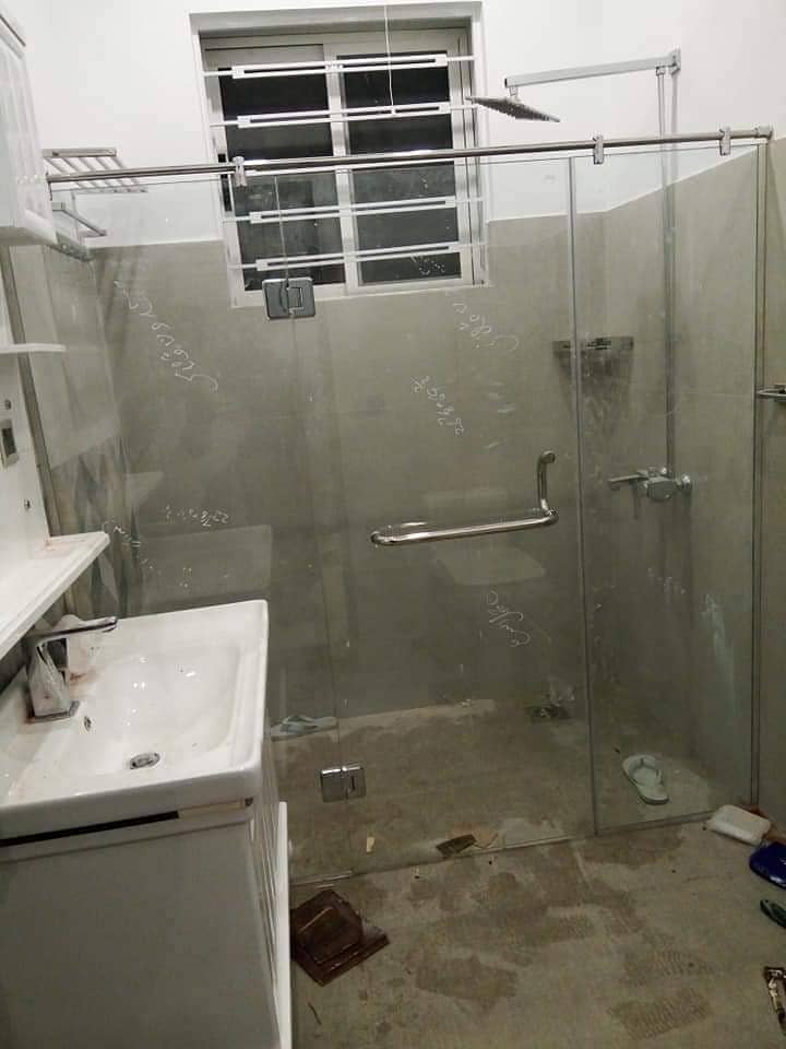 Glass Shower Cabins/Glass Partition/bath cabin/mirror work 11