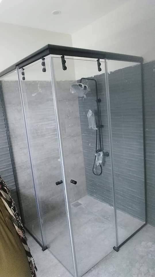 Glass Shower Cabins/Glass Partition/bath cabin/mirror work 12