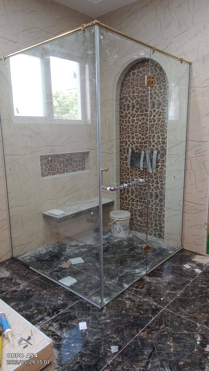 Glass Shower Cabins/Glass Partition/bath cabin/mirror work 15