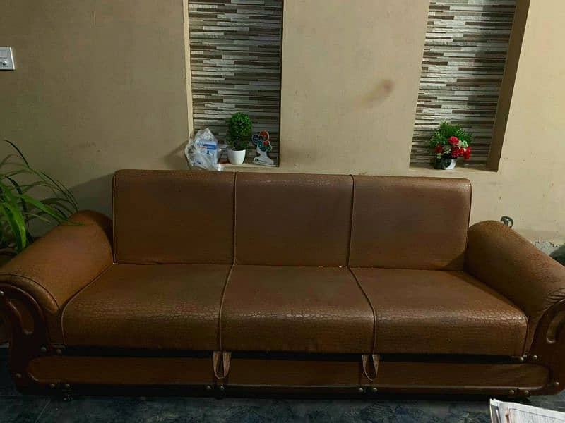 Leather Sofa come bed 0